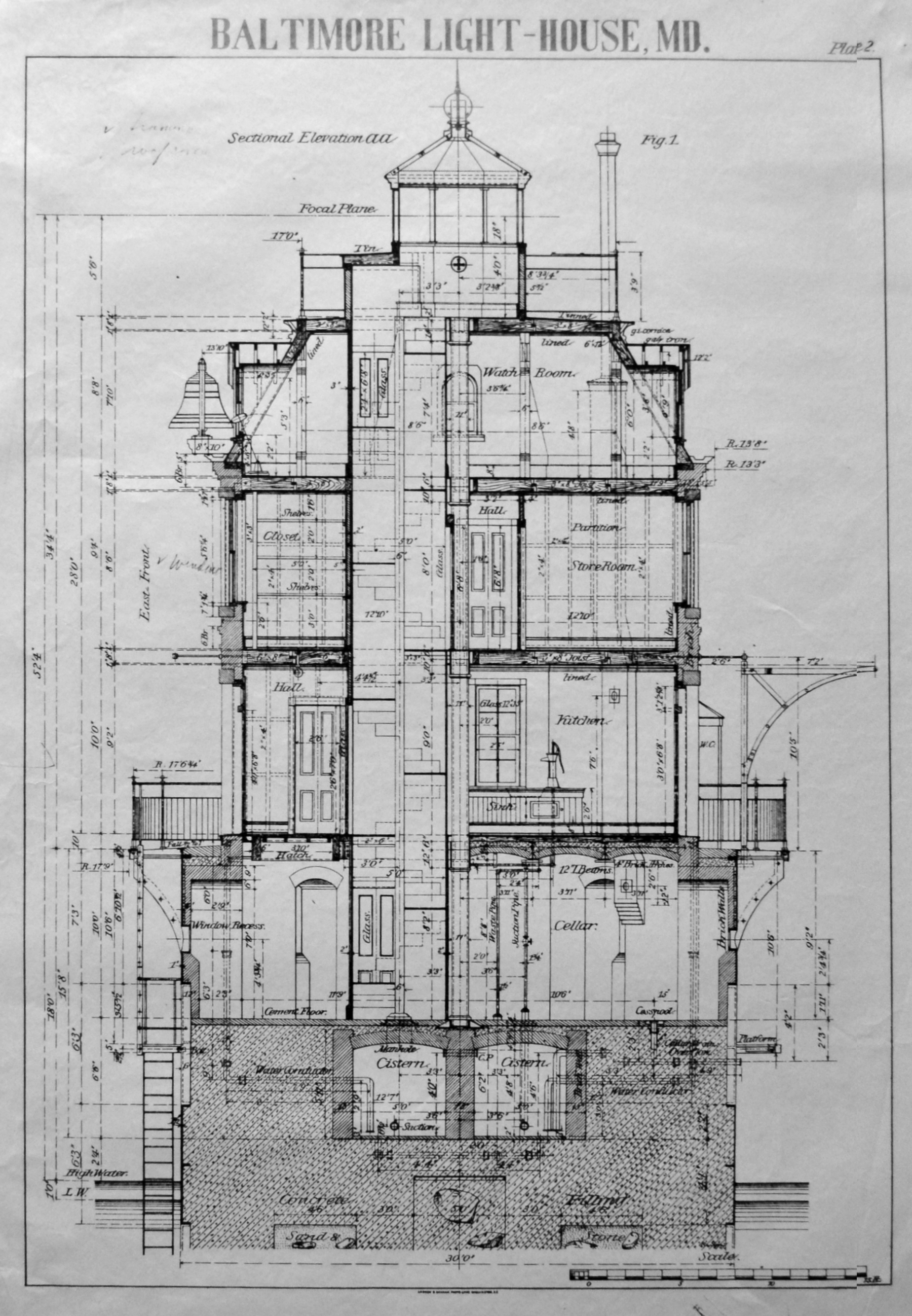 File Baltimore Light Sectional Elevation Jpg Wikimedia Commons