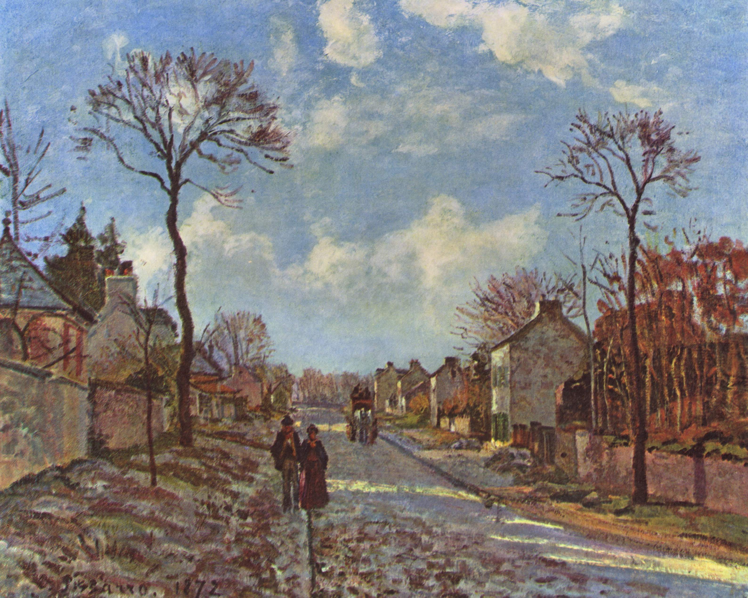 File:Camille Pissarro - La route de Louveciennes - Musée d'Orsay ...