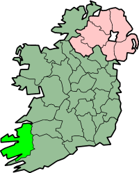 Karta med County Kerry markerat