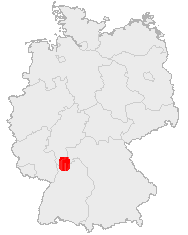 Lage des Odenwaldes in Deutschland