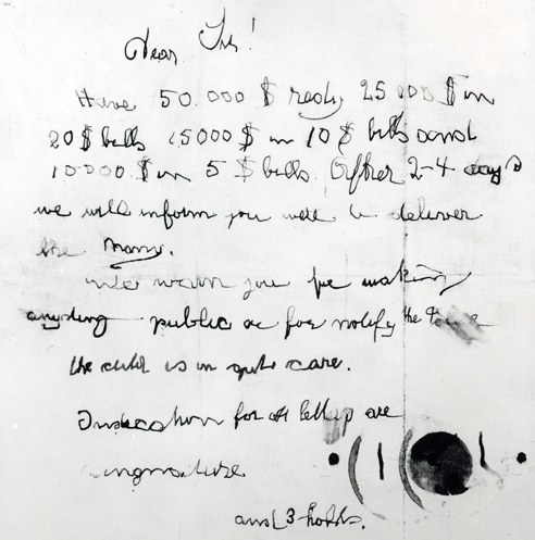  Lindbergh Kidnapping Note 