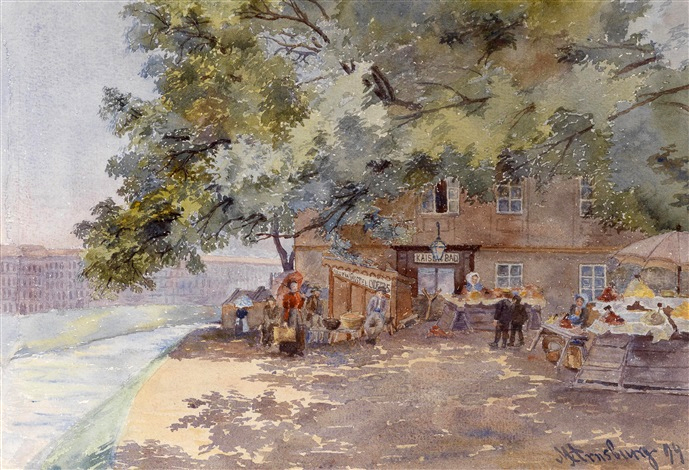 File:Marie Arnsburg - Das alte Kaiserbad am Donaukanal 1899.jpg