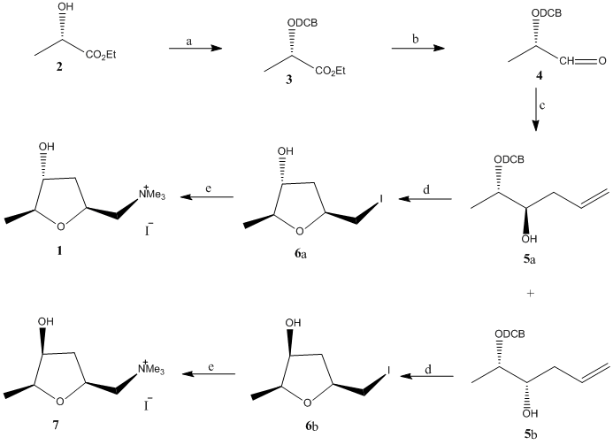 Figure 4. Scheme of the synthesis of (+)-muscarine.