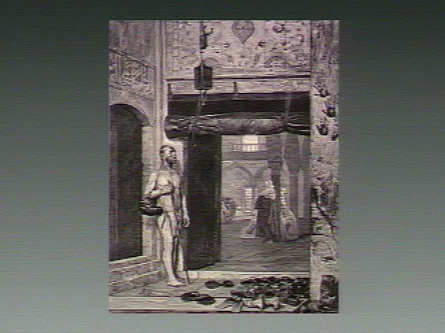 File:A leper begging outside a mosque. Wood engraving by A. Lévei Wellcome V0010516.jpg