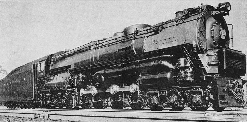 Pennsylvania Railroad T-2 photo 6-4-6 Steam Turbine Locomotive 6200 PRR train 4 