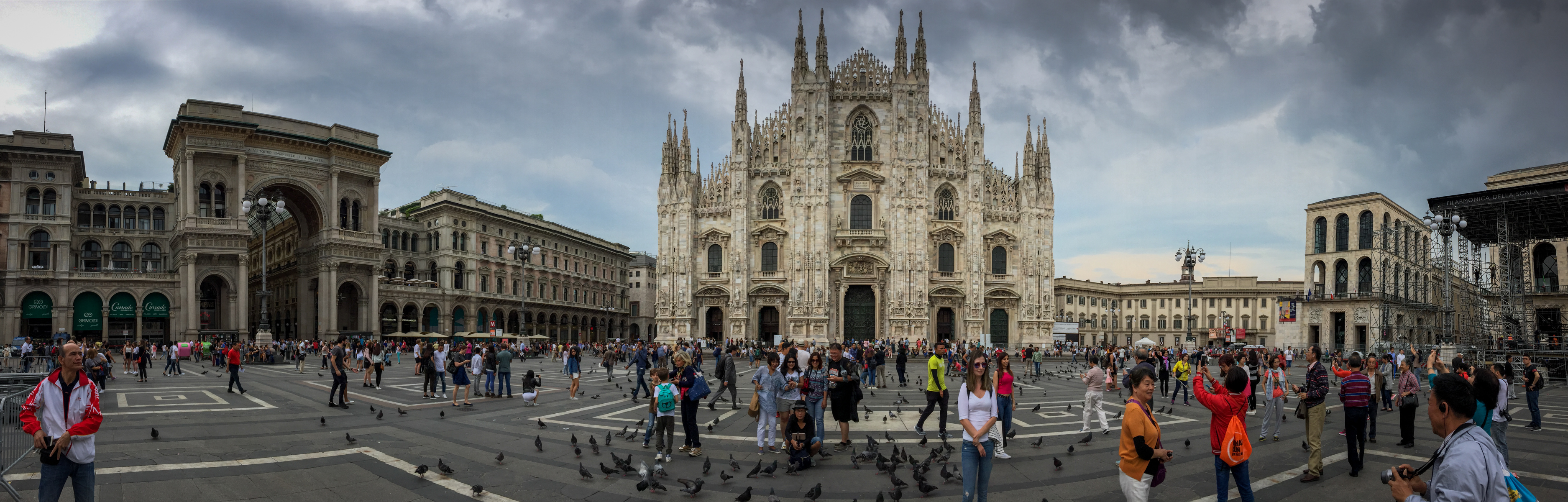 Panorama of Galleria Vittorio Emanuele II, Milan, Italy