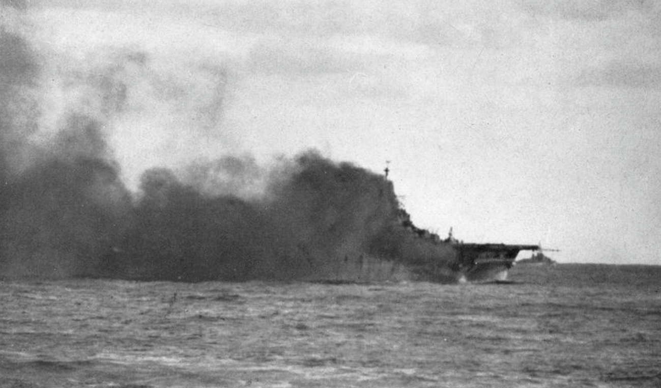 USS WASP Burning after Japanese Torpedo Strikes New 8x10 World War II Photo 