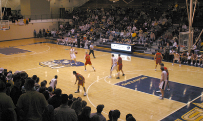 A Beaver basketball game in progress.