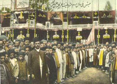 Iranian Jews actively took part in the Persian Constitutional Revolution. Seen here is a Jewish gathering celebrating the second anniversary of the Constitutional Revolution in Tehran.