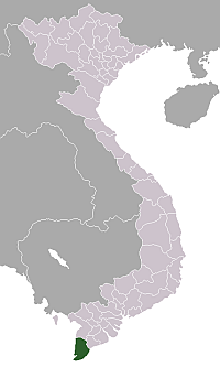 Provinsens läge i Vietnam.