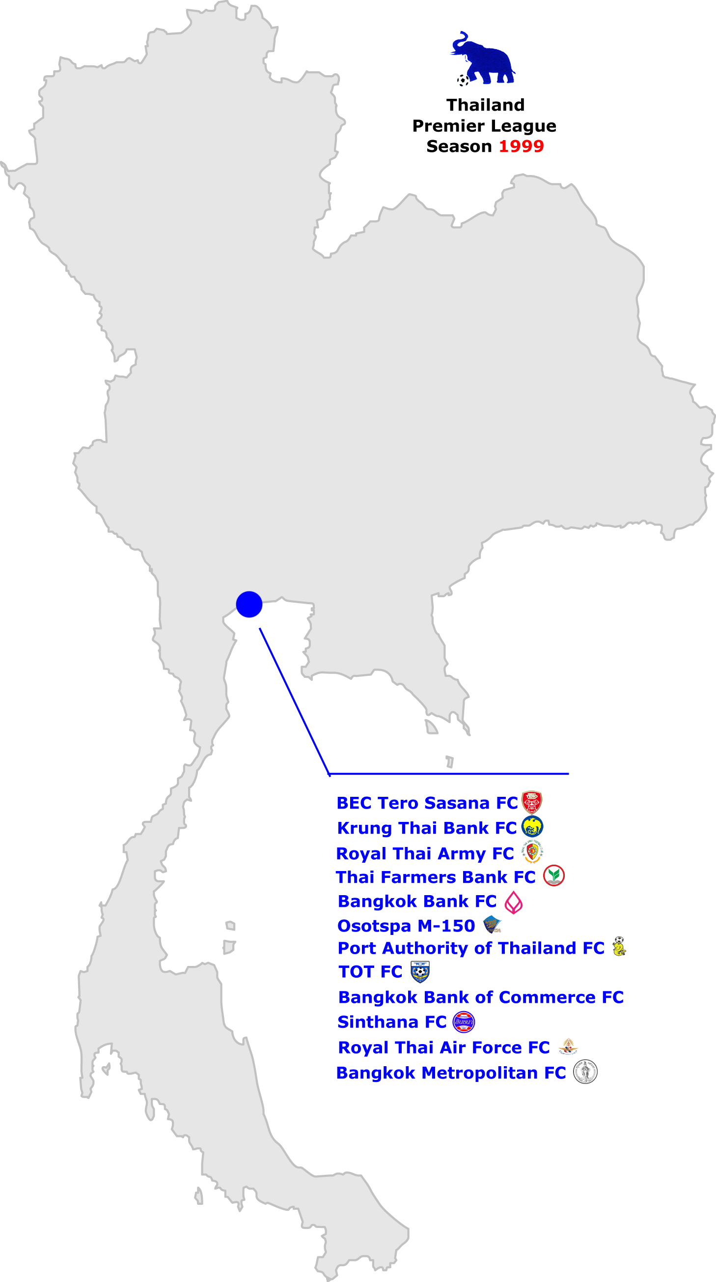 Map of Thailand - 1999