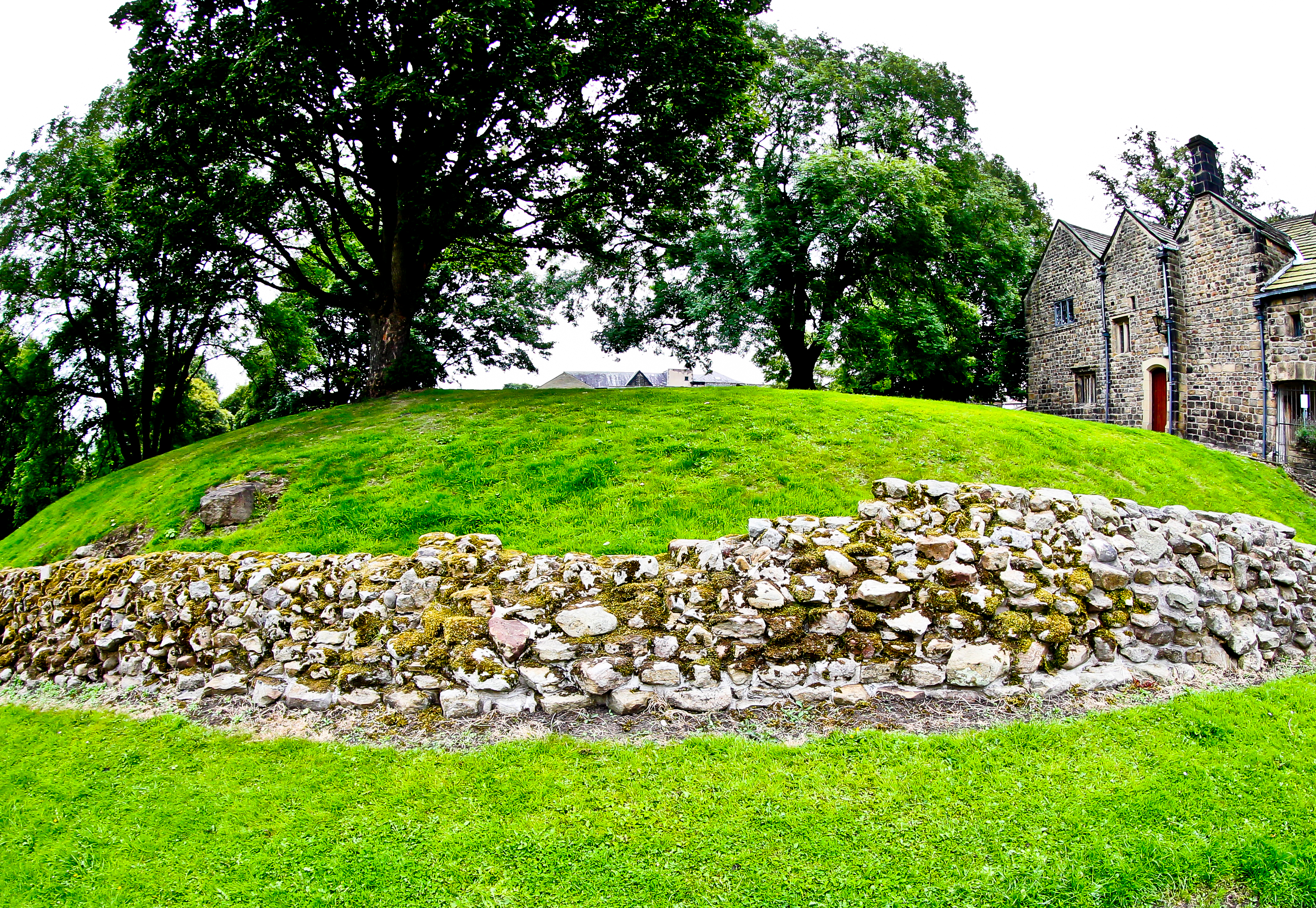 Roman walls. Roman Wall. Ilkley.