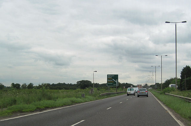 File:A38 north just south of A5132 junction - geograph.org.uk - 3002888.jpg