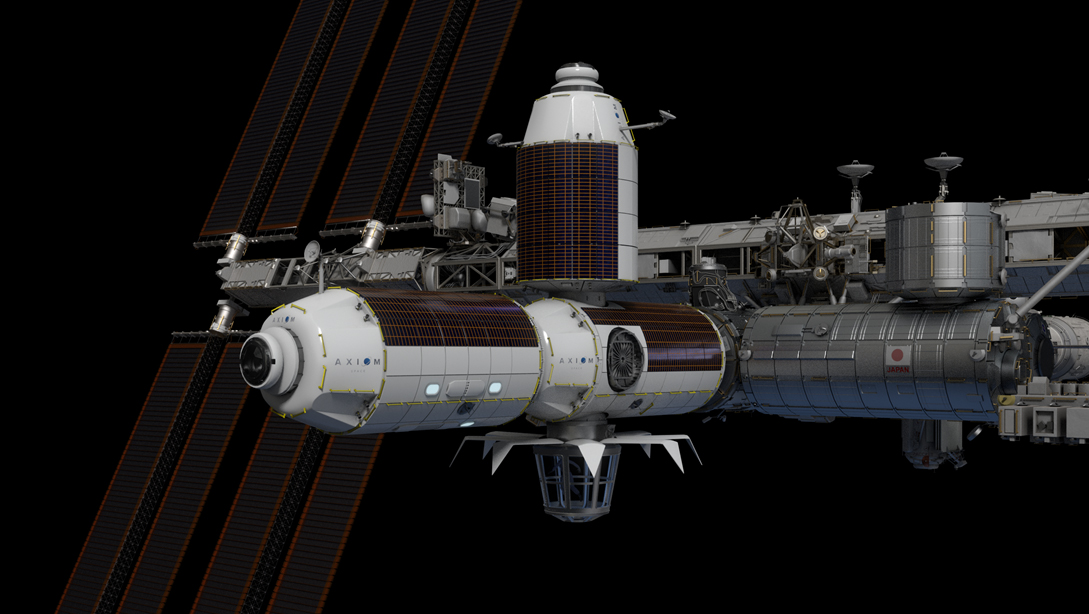 Post ISS : protocoles d'accord ESA avec Starlab et Axiom Axiom_modules_connected_to_ISS