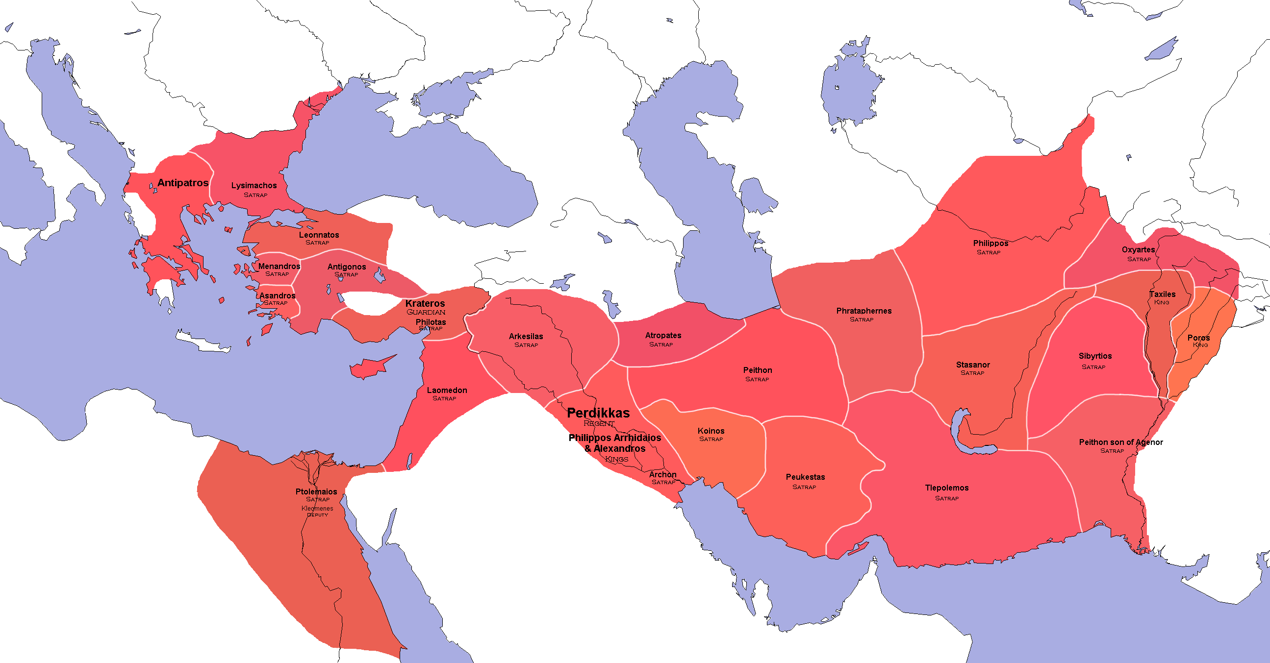 Rozdělení říše po r.323 před n.l.