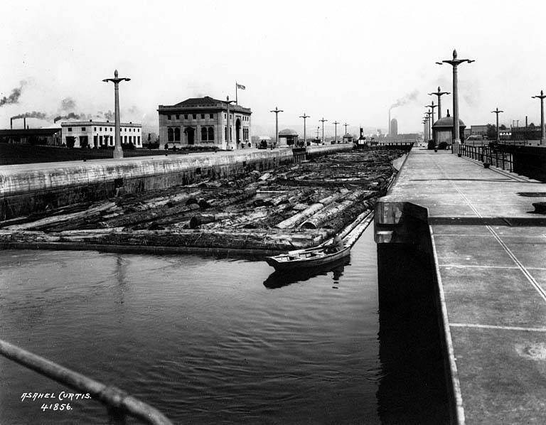 File:Lake Washington Ship Canal, Hiram M Chittenden Locks, Seattle (CURTIS 578).jpeg