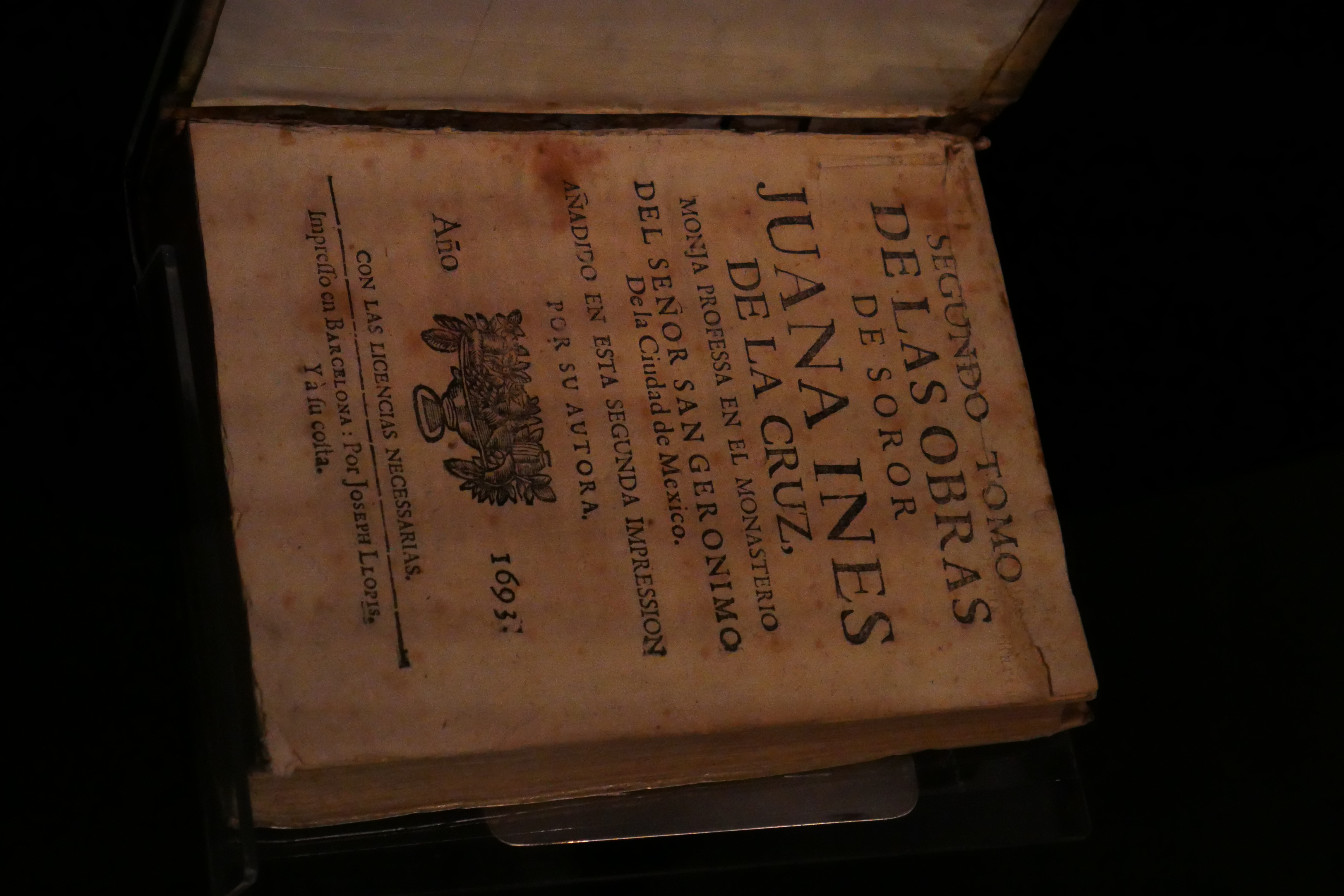 ''Libro de obras poéticas de Sor Juana Inés de la Cruz'' (1693) in het Museo Internacional del Barroco