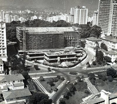 Obras de construção da nova sede, 1965