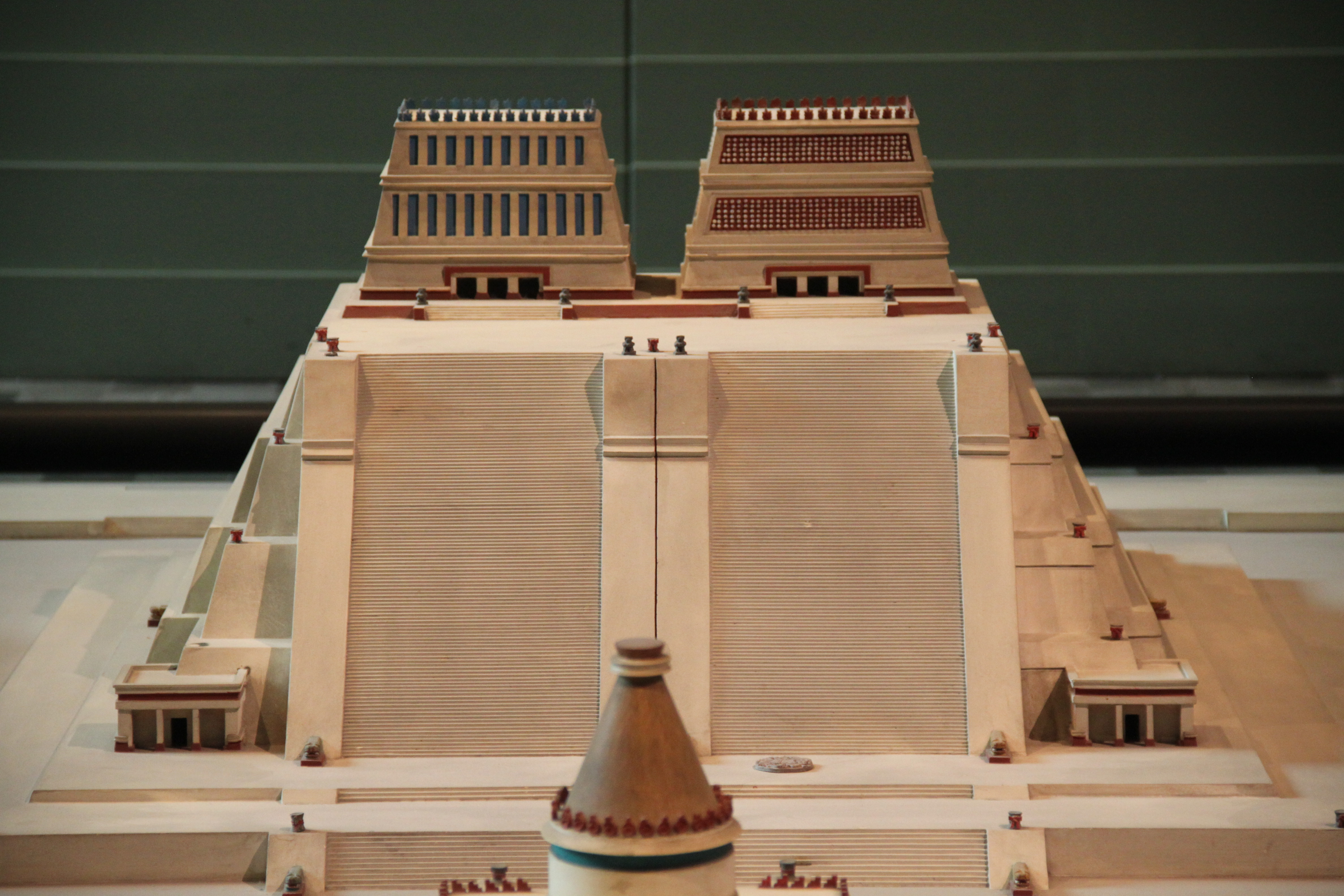 Reconstruction of the Temple Precinct of Tenochtitlan; the great Temple.