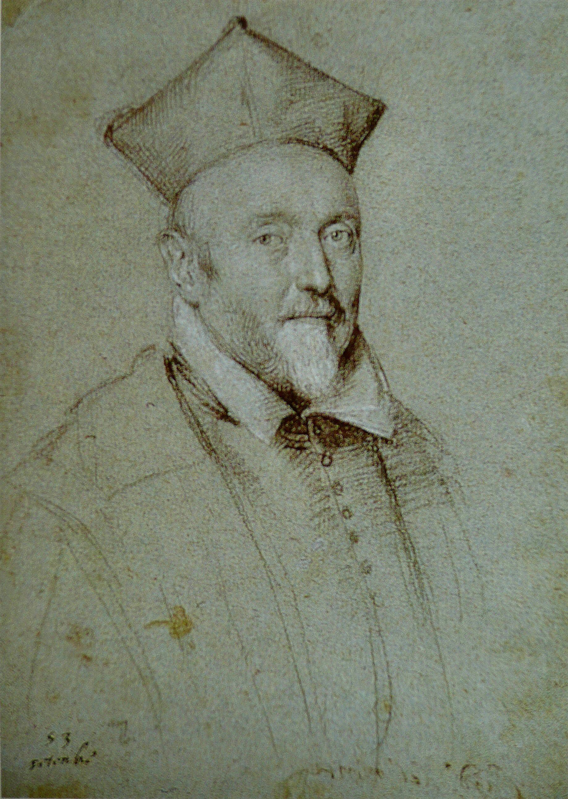 El cardenal Francesco Maria del Monte, en un retrato dibujado por [[Ottavio Leoni