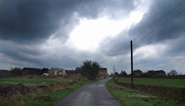 File:Pond Lane Little Lepton before the storm - geograph.org.uk - 779361.jpg