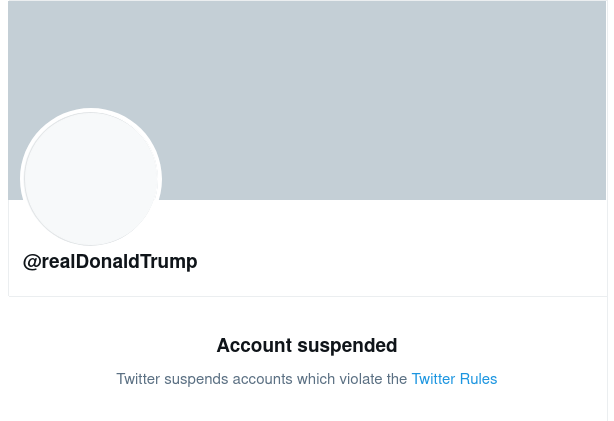 File:Screenshot of suspended account realDonaldTrump on Twitter 2020-01-09.png