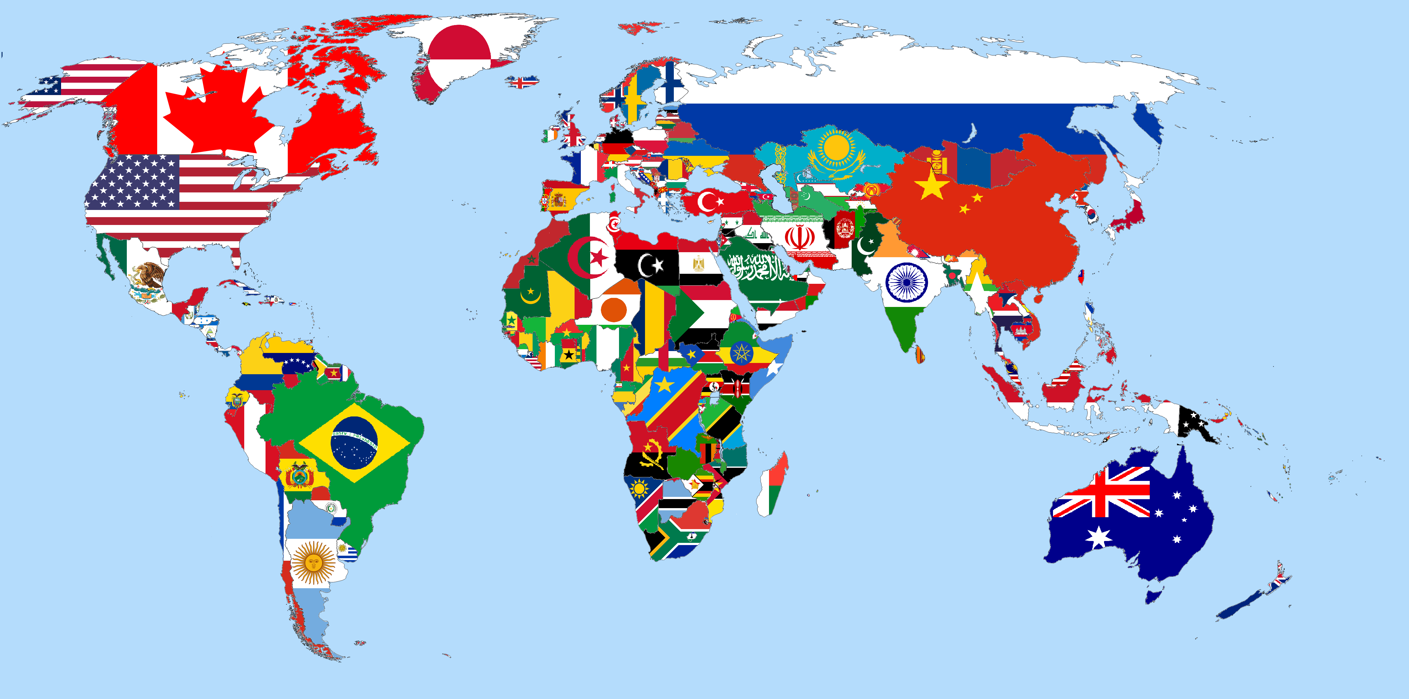 Map Of The World With Flags 