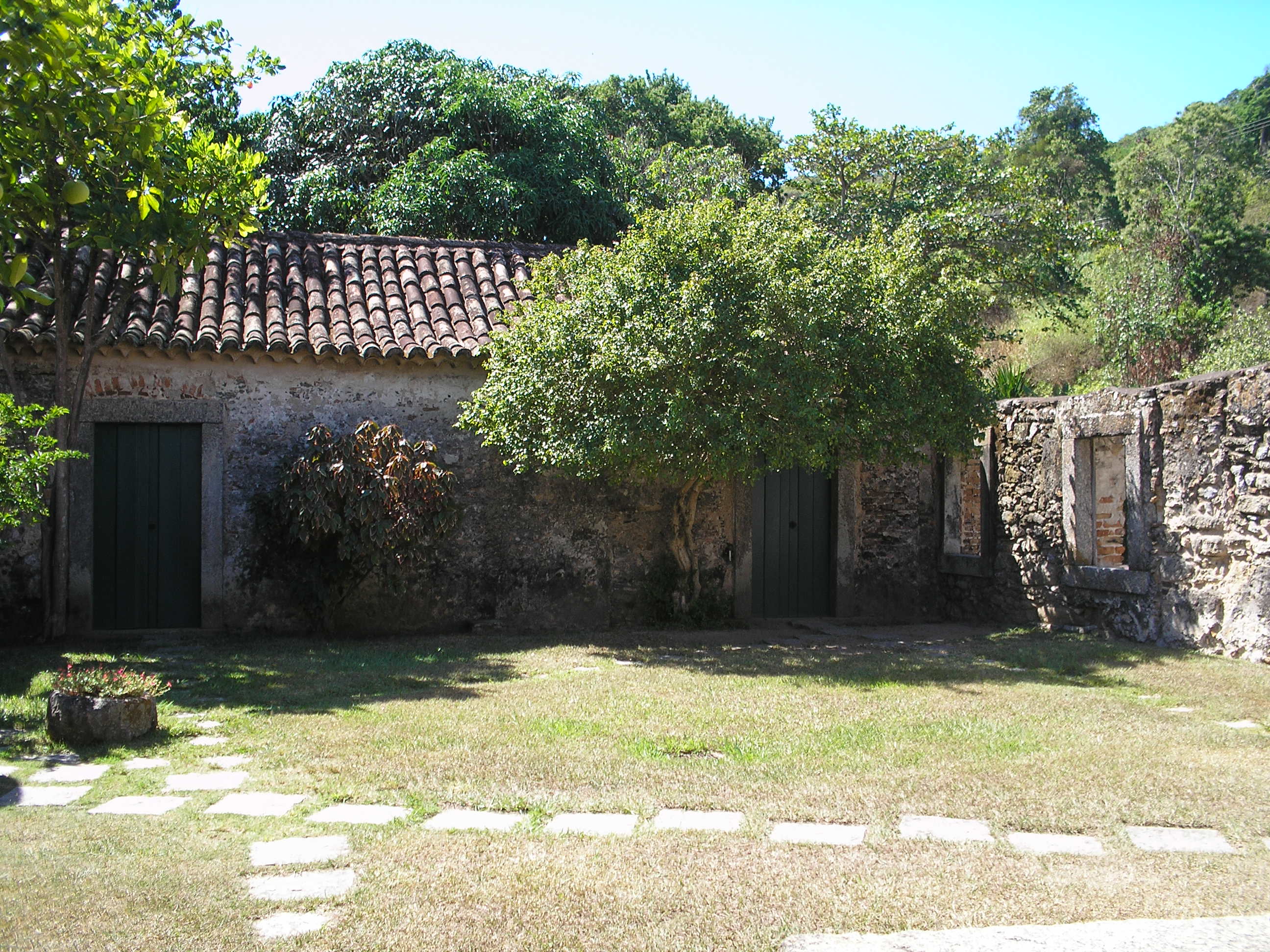 en el patio de la casa