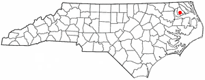 Location of Hertford, North Carolina