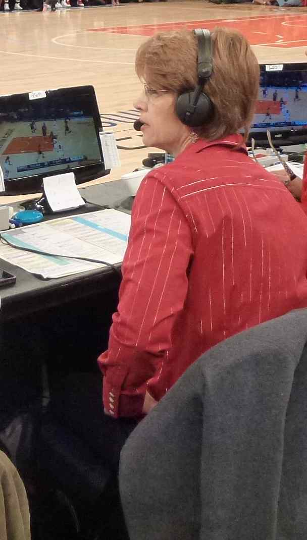 Pam Ward calling the Maggie Dixon Classic basketball game in Madison Square Garden