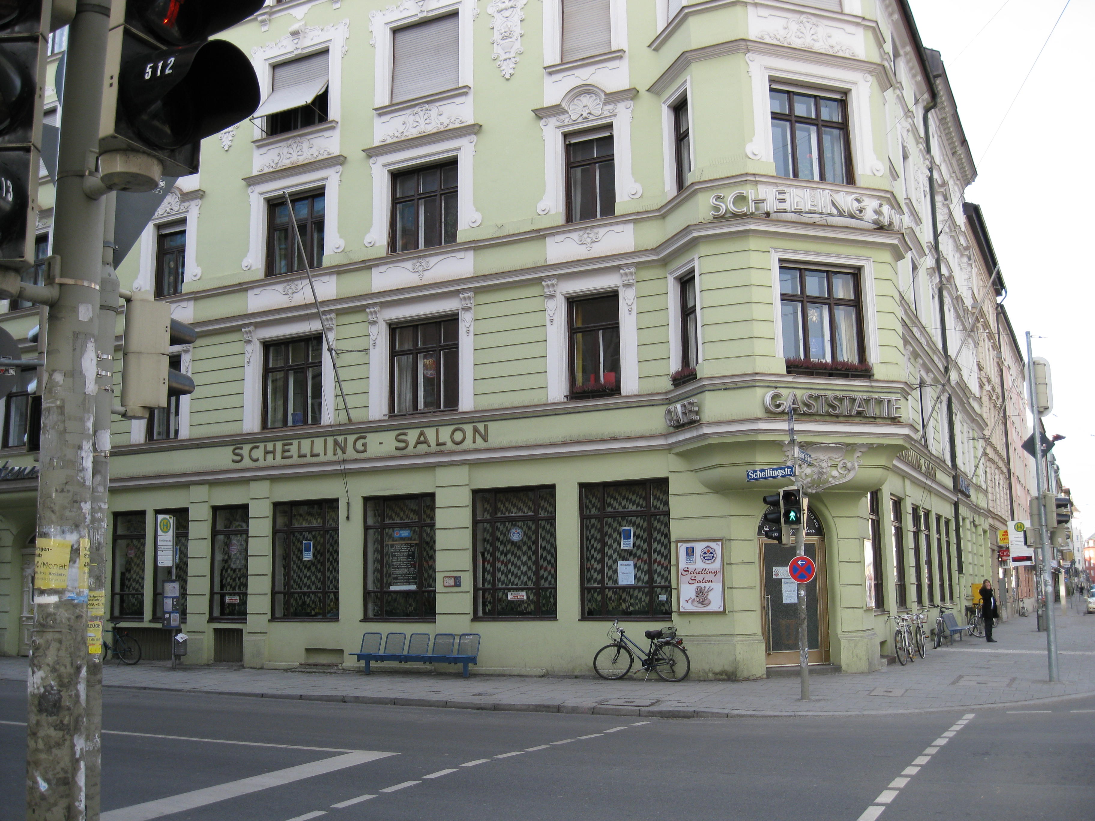 The house of the Schelling-Salon, a bar and restaurant in Munich, Schelling Street.