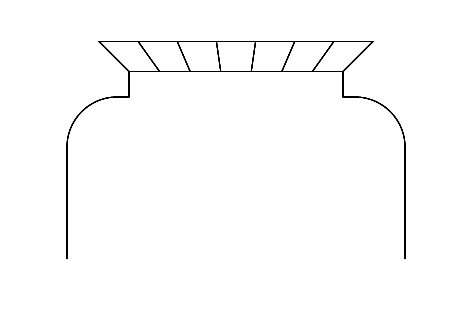 Shouldered flat arch (see also jack arch)