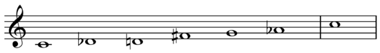 Two-semitone tritone scale on C