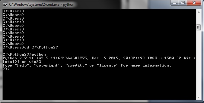 File:Windows 7 Python Shell Interpreter prompt 11 May 2016.jpg