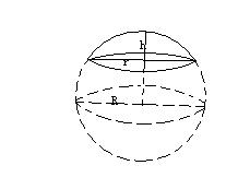 h為高，r為底面半徑，R為球面半徑