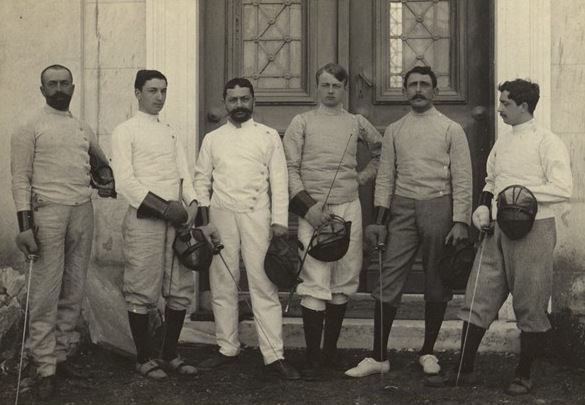 Group of French and Greek fencers at 1896 Summer Olympics