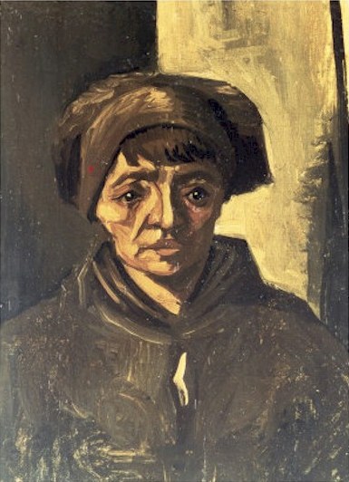 Head of a Peasant Woman with a Dark Cap by Vincent van Gogh