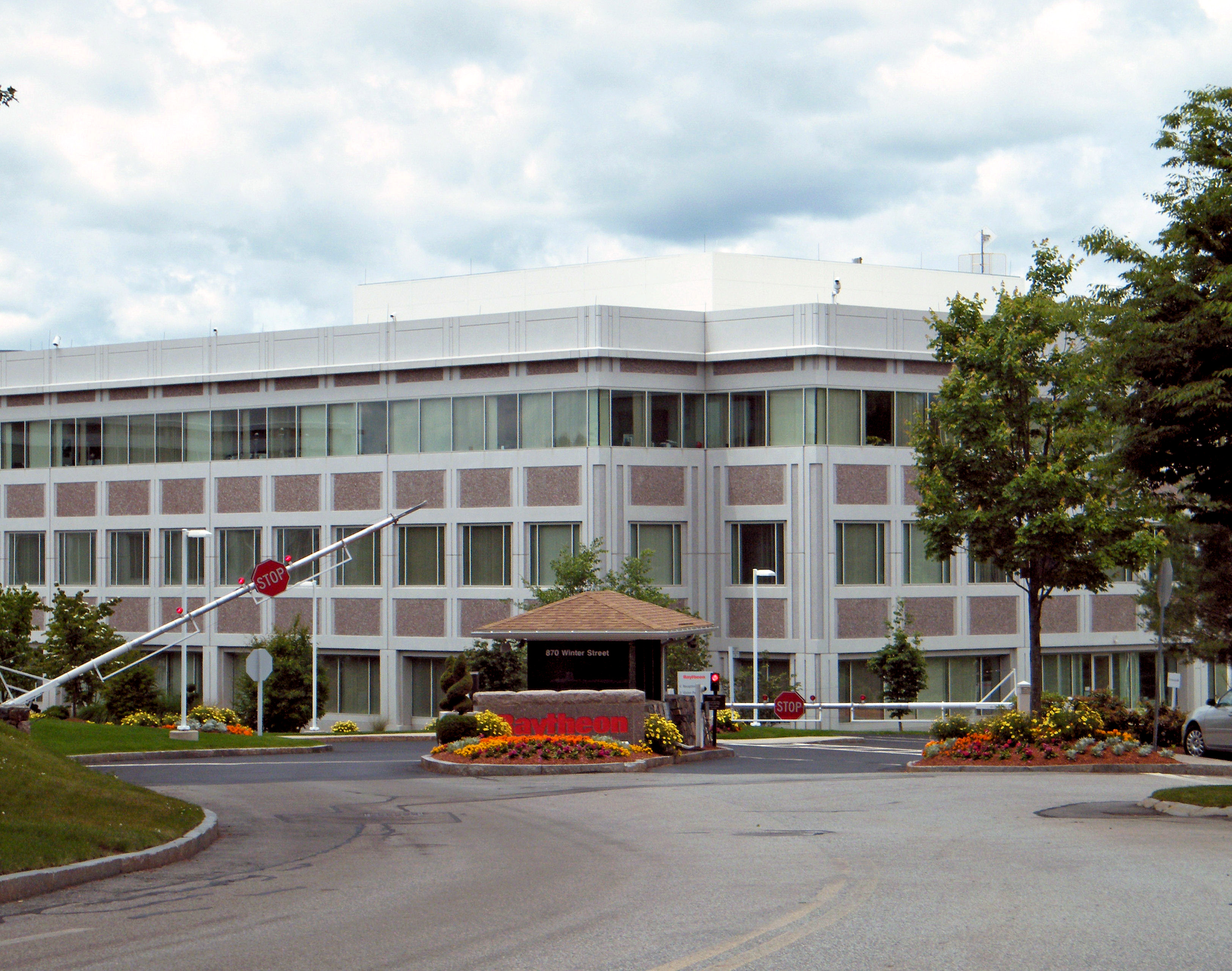 Entrance to Raytheon's former headquarters complex in [[Waltham, Massachusetts]]