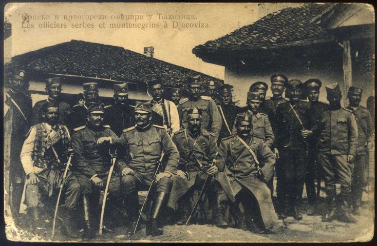 File:Serbian and Montenegrin officers in Đakovica, 1913.jpg