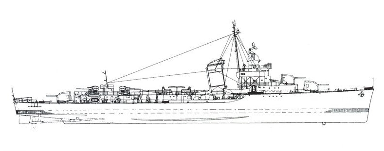 destroyer ship drawing