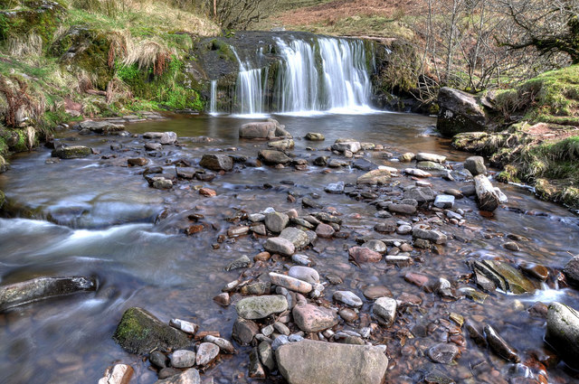 Waterfall on the Caerfanell - geograph.org.uk - 1213557