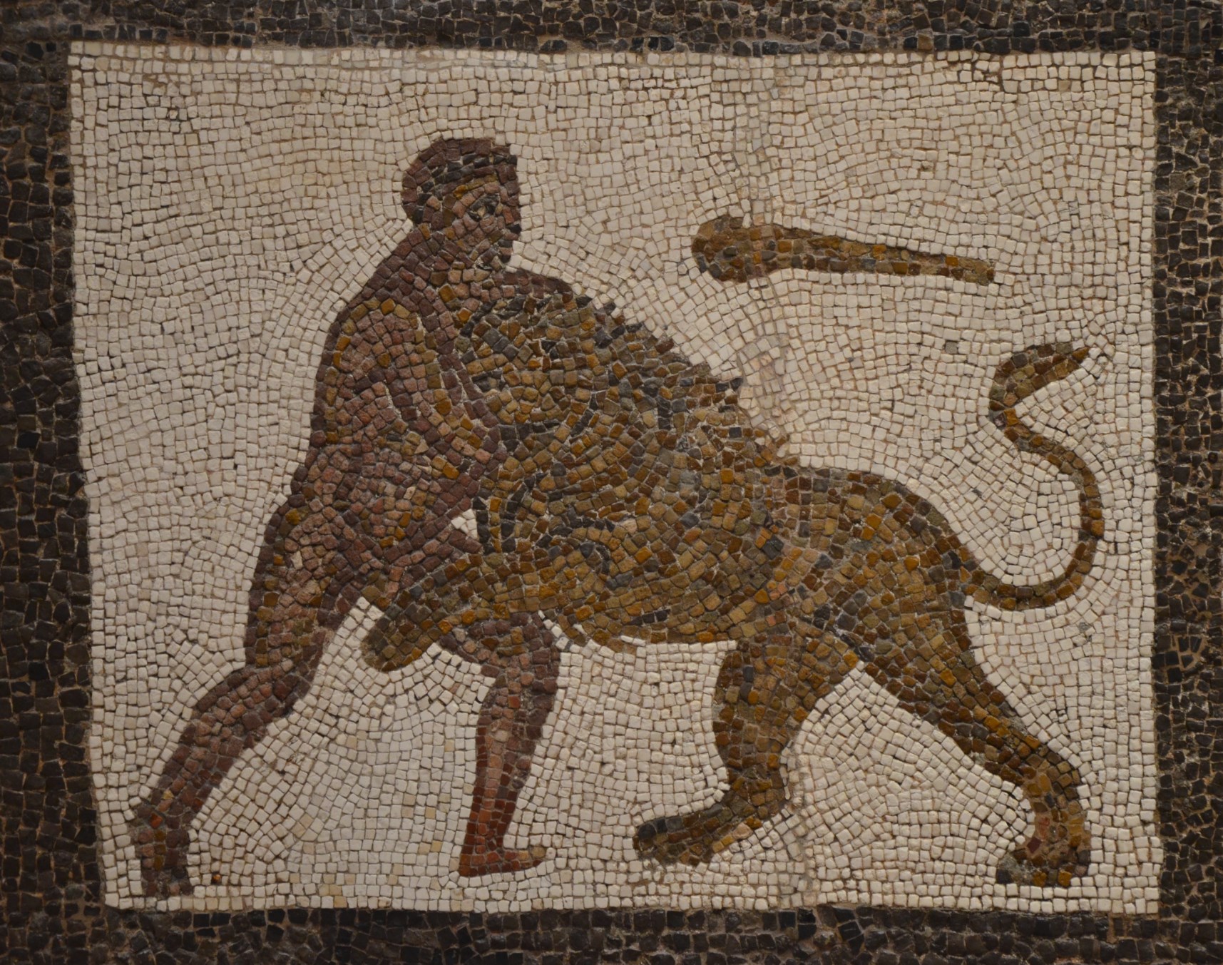 Геракл и немейский Лев мозаика