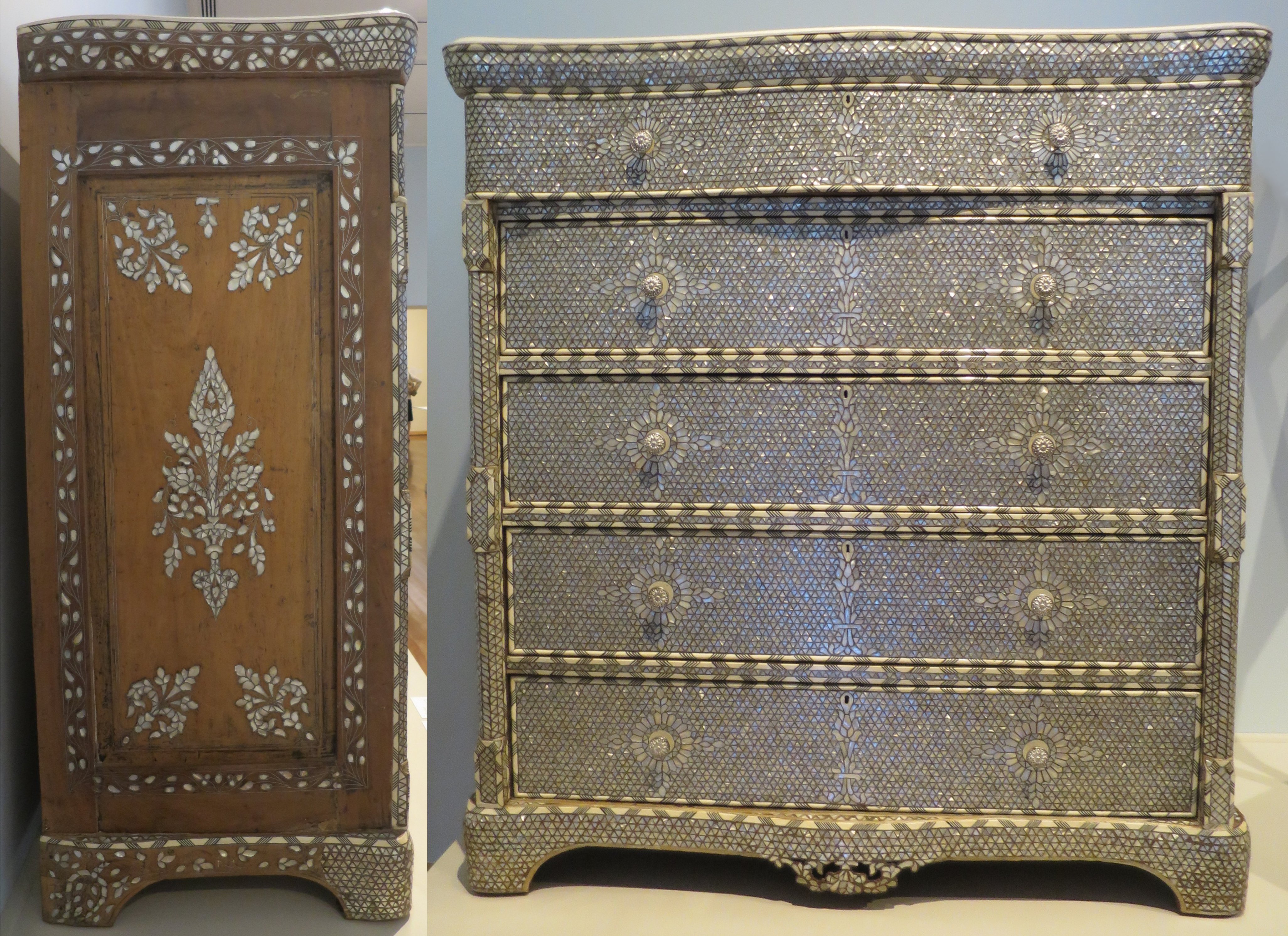 File Dresser From Damascus Syria 19th Century Wood Mother Of