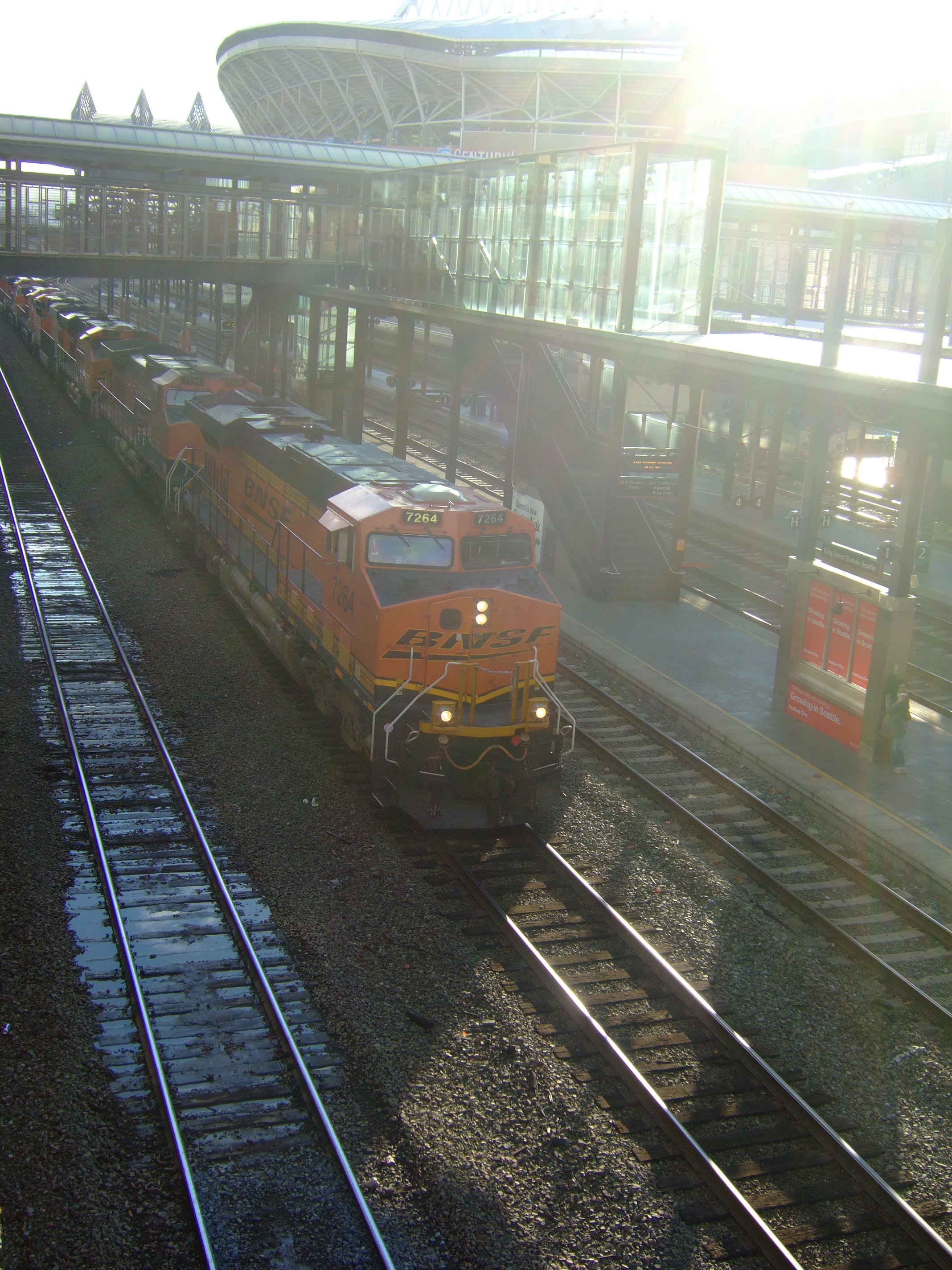 Trains passing