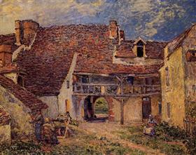 File:Sisley - courtyard-of-a-farm-at-saint-mammes-1884.jpg