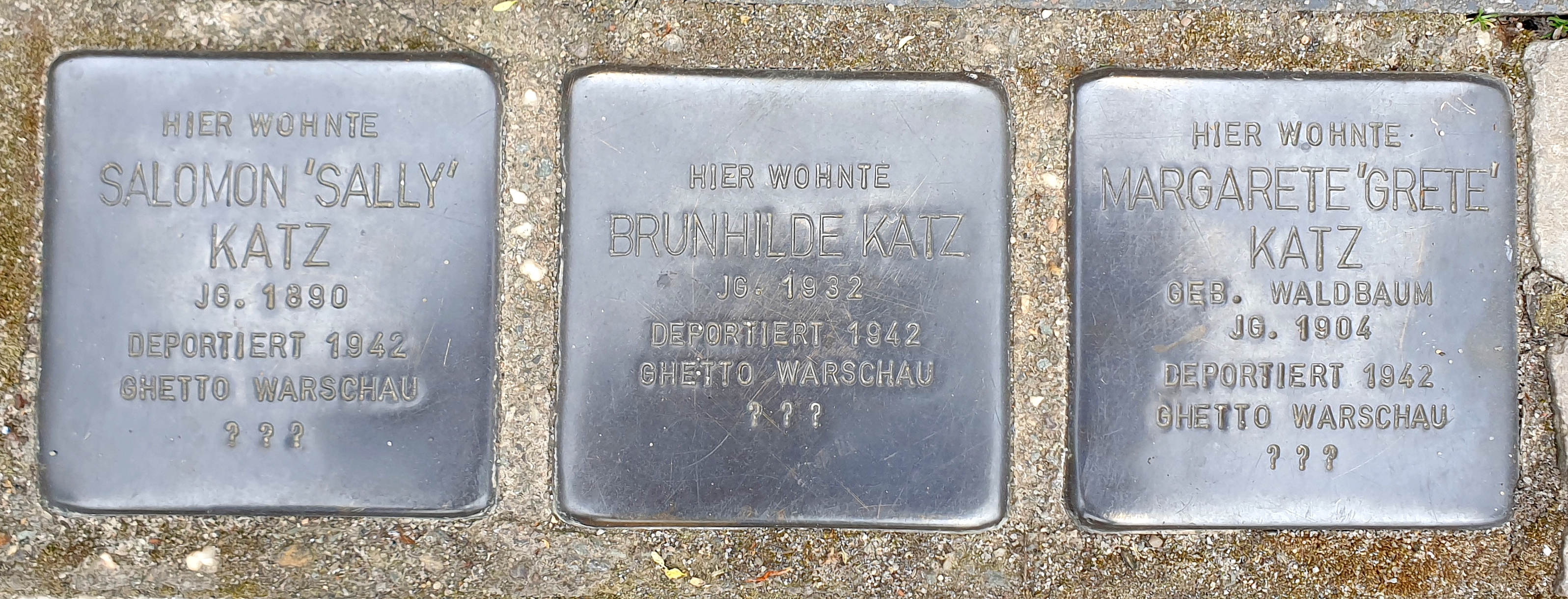 File:Stolpersteine Salomon Brunhilde Katz Margarete - Commons