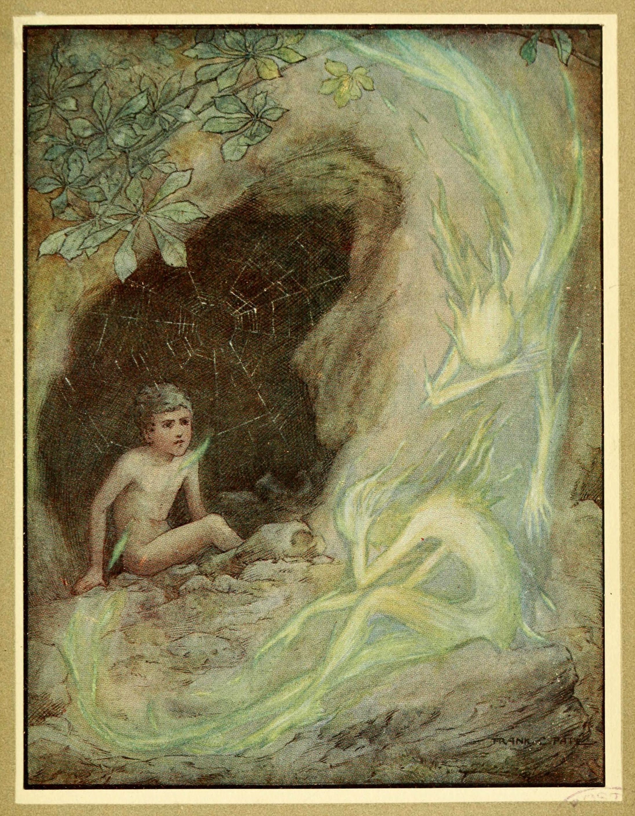 An image of a child encountering the Will O' The Wisp.
