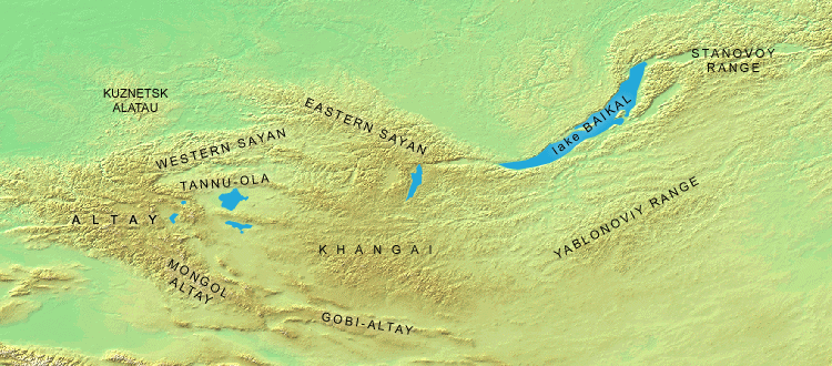 stanovoy mountains map