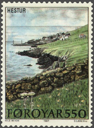 File:Faroe stamp 152 village of hestur.jpg