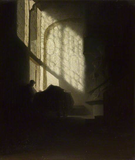 File:Follower of Rembrandt - A man reading in a lofty room.jpg